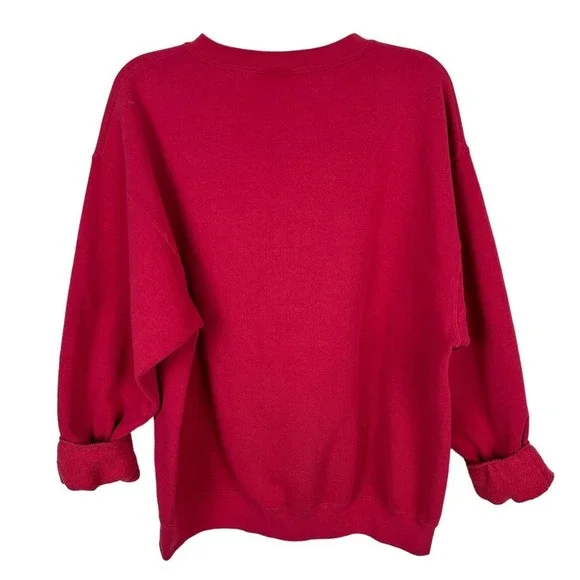 Disney Vintage 90s Character Graphic Red Crew Neck Sweatshirt L - Picture 4 of 4